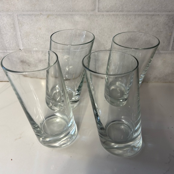 italy Other - Set of 4 made in Italy “leaning “ glasses . Fun water or cocktail glasses .